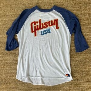 Aviator‎ Nation + Gibson collab baseball tee Gibson USA size medium 3/4 sleeve